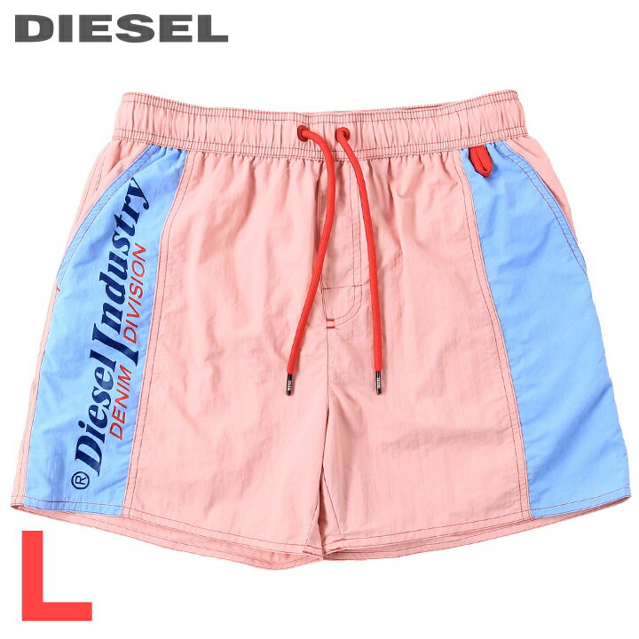 ■DIESEL ディーゼル メンズ■ロゴプリント メンズ水着 男性水着 ショートトランクス サーフパンツ 海パン ビーチウェア スイムウェア【BMBX-CAYBAY】【サイズL】【ピンク系】die-m-c-f4-c1k 《_メーカー希望小売価格14,080円》