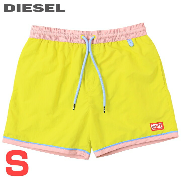 ■DIESEL ディーゼル メンズ■ワンポイントロゴ メンズ水着 男性水着 ショートトランクス サーフパンツ 海パン ビーチウェア スイムウェア【BMBX-WAVE-B】【サイズS】【イエロー】die-m-c-f4-c24 《_メーカー希望小売価格14,080円》