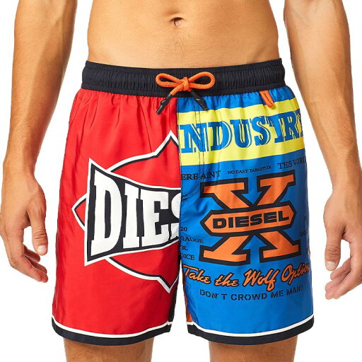 【30%OFFクーポンあり】■DIESEL ディーゼル メンズ■プリント切替 メンズ水着 男性水着 ショートトランクス サーフパンツ 海パン ビーチウェア スイムウェア【BMBX-WAVE-B】【サイズS】【レッド×ブルー】die-m-c-f4-c30 《_メーカー希望小売価格17,600円》