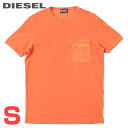 ■DIESEL ディーゼル メンズ■ウォッシュ加工 フラップポケット 半袖Tシャツ カットソー【T-DIERINGY】【サイズS】【オレンジ】die-m-t-f4-4a1 《メーカー希望小売価格23,100円》(4)