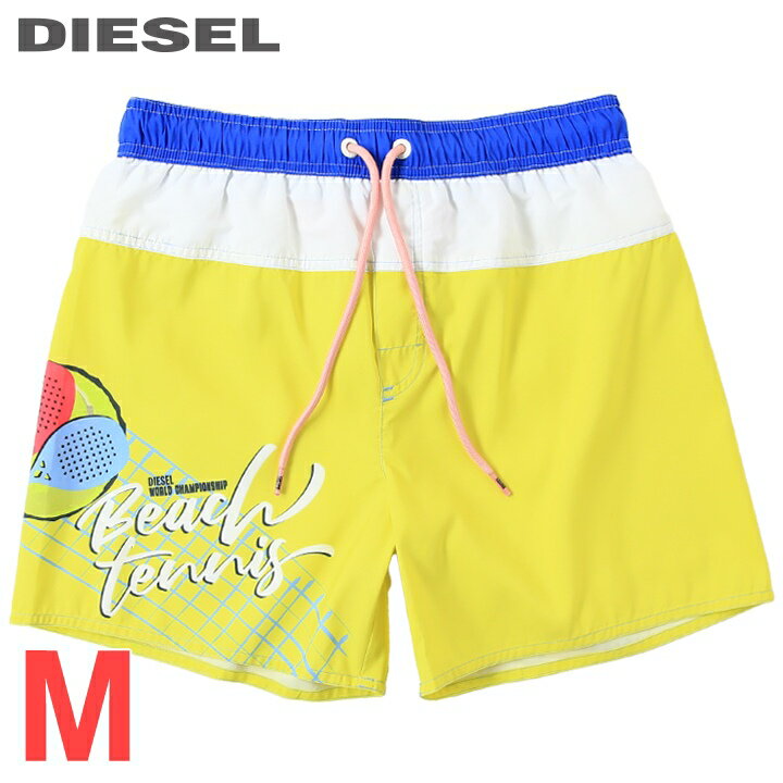 ■DIESEL ディーゼル メンズ■刺繍ロゴパッチ メンズ水着 男性水着 ショートトランクス サーフパンツ 海パン ビーチウェア スイムウェア【BMBX-WAVE-YK】【サイズM】【イエロー】die-m-c-f4-c34 《_メーカー希望小売価格17,600円》