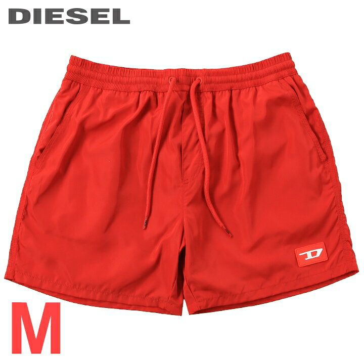 ■DIESEL ディーゼル メンズ■ラバーロゴパッチ メンズ水着 男性水着 ショートトランクス サーフパンツ 海パン ビーチウェア スイムウェア【BMBX-CAYBAY-X】【サイズM】【レッド】die-m-c-f4-c55 《_メーカー希望小売価格14,080円》