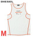 ■DIESEL ディーゼル メンズ■コントラストステッチアクセント ストレッチ コットン ノースリーブカットソー タンクトップ【T-OLLERGO】【サイズM】【ホワイト】die-m-t-f4-4x2 《メーカー希望小売価格19,800円》(4)
