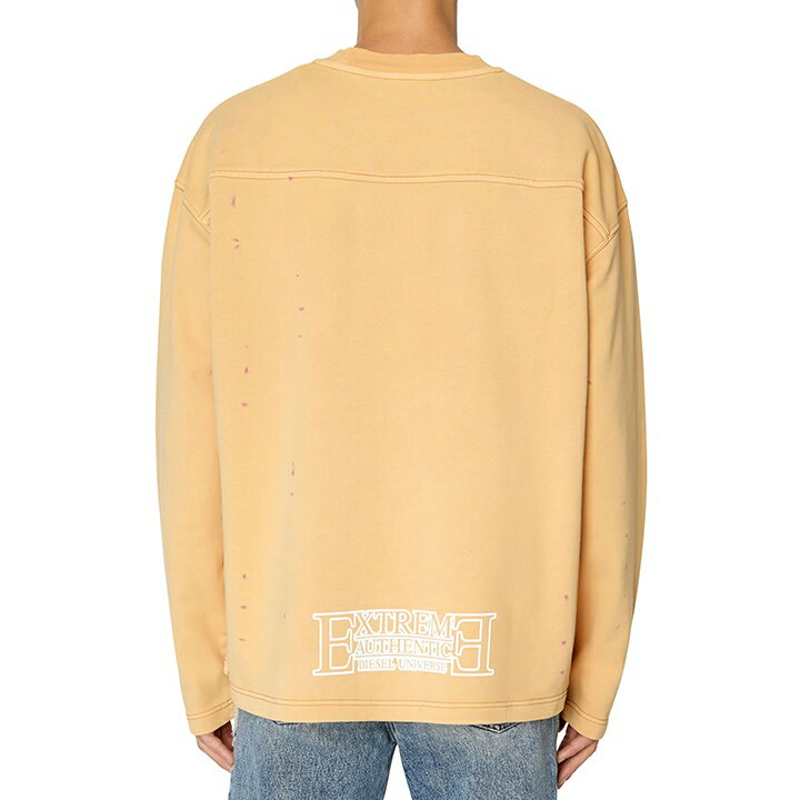 ■DIESEL ディーゼル メンズ■ガーメントダイ加工 タイダイ 長袖スウェットシャツ トレーナー【S-ALMON-E1】【サイズS】【2サイズ程大きめのサイズ感】【オレンジ】die-m-t-f8-1jk 《メーカー希望小売価格35,200円》