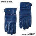 ■DIESEL ディーゼル メンズ■羊革 本革 メタルDロゴ ラムレザーグローブ 手袋【G-CEDRIC】【サイズ2・3】【ブルー】die-m-a-f8-a0r 《_メーカー希望小売価格30,800円》
