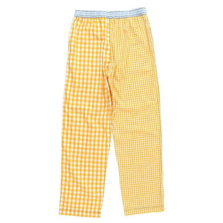 ★DIESEL ディーゼル レディース メンズ 男女兼用★ウエストゴム チェック柄 切替 部屋着 ルームウェアパンツ【UULB-DERIK-CW】【サイズM】【イエロー】die-l-i-f8-u8f 《_メーカー希望小売価格11,880円》