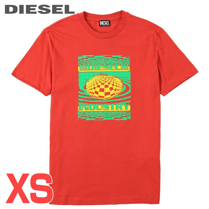 ■DIESEL ディーゼル メンズ■グラフィックプリント レギュラーフィット コットン 半袖Tシャツ カットソー【T-DIEGOR-K50】【サイズXS】【レッド】die-m-t-f8-221 《メーカー希望小売価格11,000円》(4)