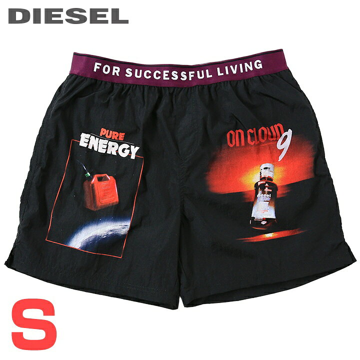 ■DIESEL Men's Graphic Print Swimwear Short Trunks Surf Pants Beachwear Swimwear 【BMBX-NICO-EL】【Size S】【Black】die-mc-g4-c4d 《Manufacturer's Suggested Retail Price: ¥17,600》
