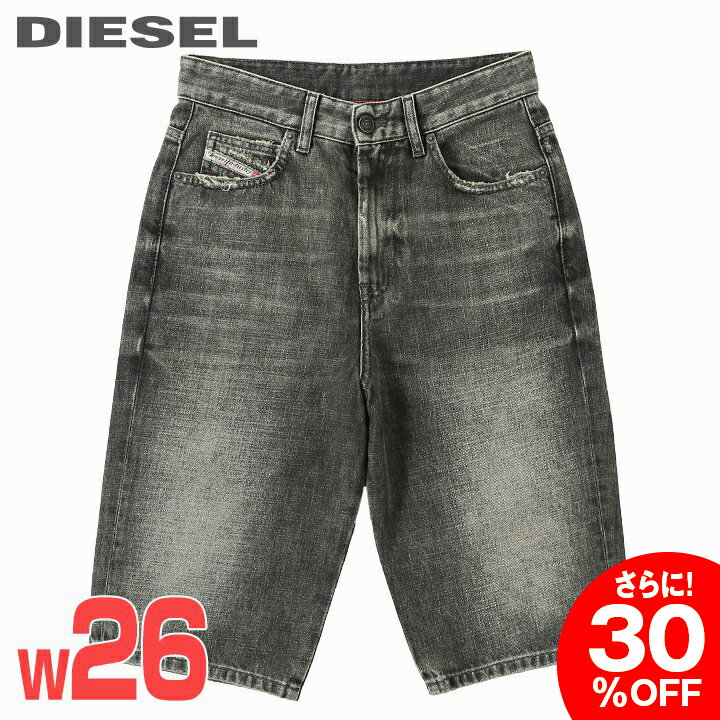 ★DIESEL ディーゼル レディース★ヴィンテージダメージ加工 ブラックデニムハーフパンツdie-l-p-e8-p0c 《メーカー希望小売価格23,100円》