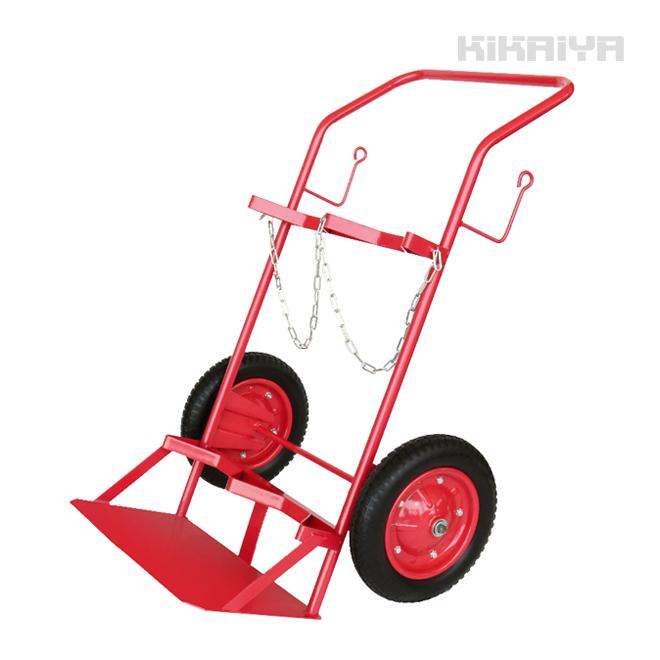 ボンベ台車 2本積用 ボンベカート 2輪 運搬車 GBD-1 KIKAIYA