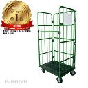 KIKAIYA 【値下げSALE】ロールボックスパレット カーゴテナー W800xD610xH1710mm 耐荷重300kg 業務用 グリーン 緑 カゴ台車 折...