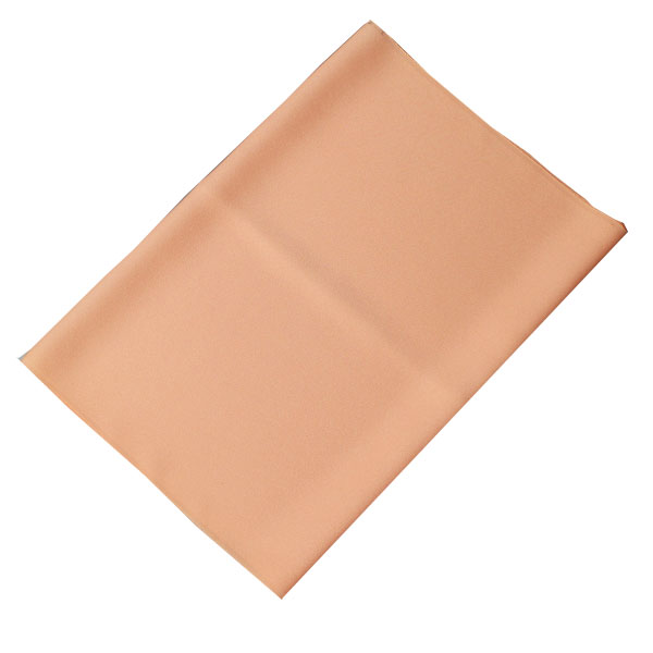 （日本製）正絹ちりめん着物地はぎれ／薄オレンジ色系/1mカット【メール便OK】key-09