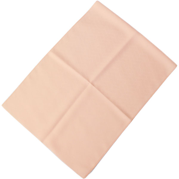 （日本製）正絹着物地はぎれ／サーモンピンク色系1mカット【メール便OK】key-09