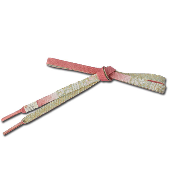 正絹帯高来織帯締め帯〆黄みがかったピンク色系【メール便OK】key-02
