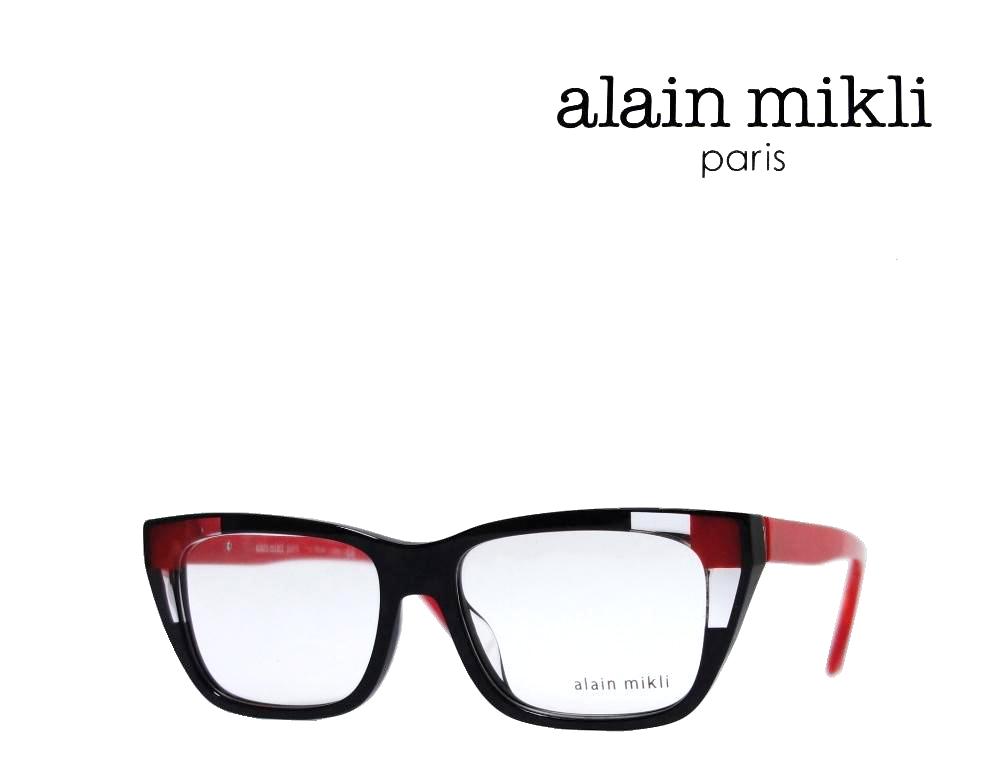 【alain mikli】 アランミクリ メガネフレーム A03111 001 ブラックラメ レッド 国内正規品