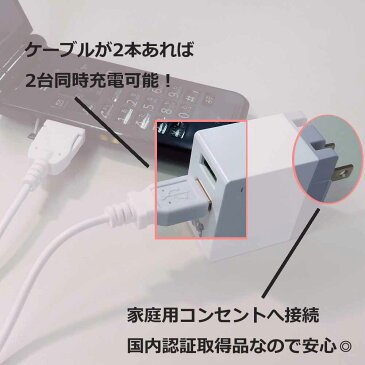 FOMA Softbank 3G 用 USB ケーブル&ACアダプタ—セット 充電器 1m ガラケー 充電コード