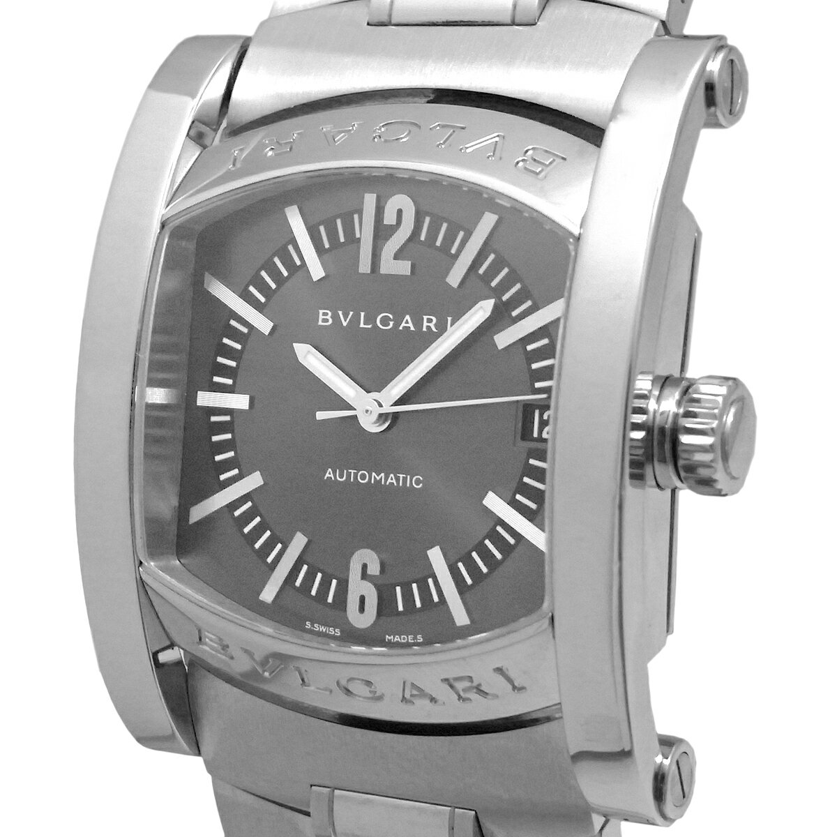 《メンズ》【中古】ブルガリ アショーマ メンズ 自動巻き オートマ デイト AA44S SSブレス BVLGARI