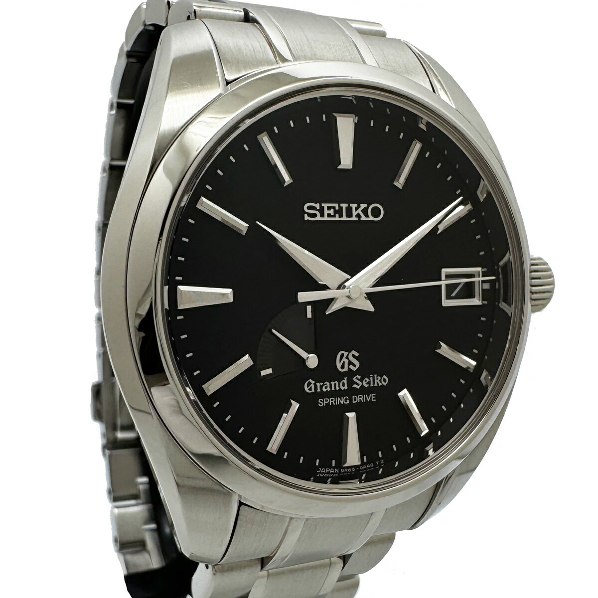 《メンズ》【中古】セイコー グランドセイコー メンズ スプリングドライブ デイト 黒文字盤 裏スケ SBGA003 9R65-0AA0 SEIKO GS 箱付き
