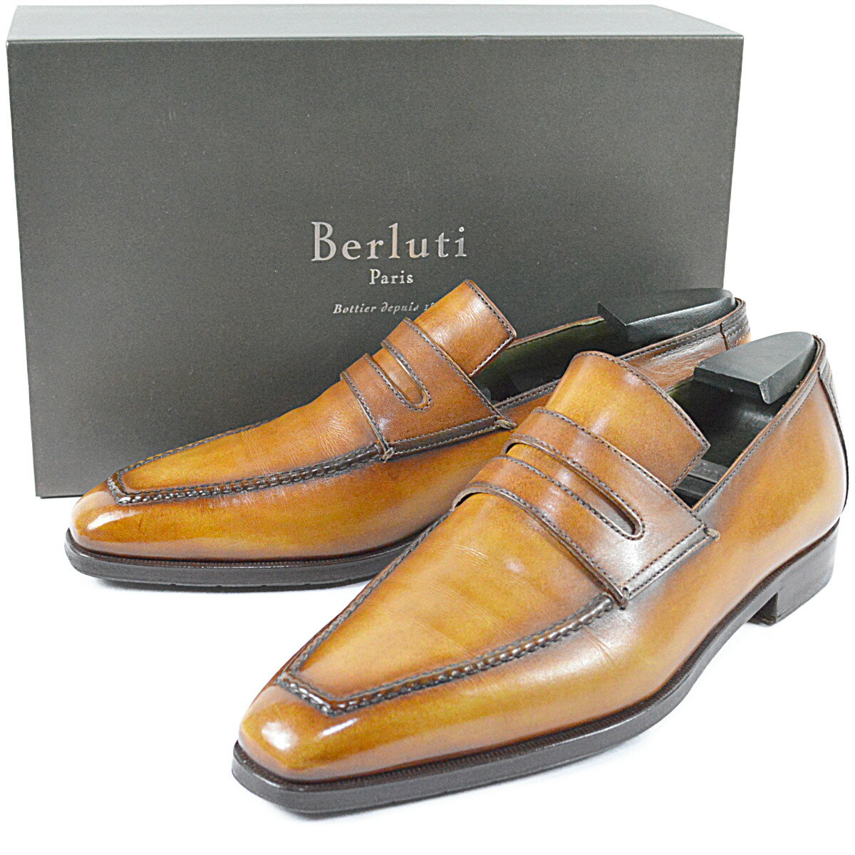 ベルルッティ 美品 不朽の名作 アンディ メンズローファー ヴェネチアンレザー パティーヌ デムジュール BERLUTI ANDY DEMESURE【中古】【R...