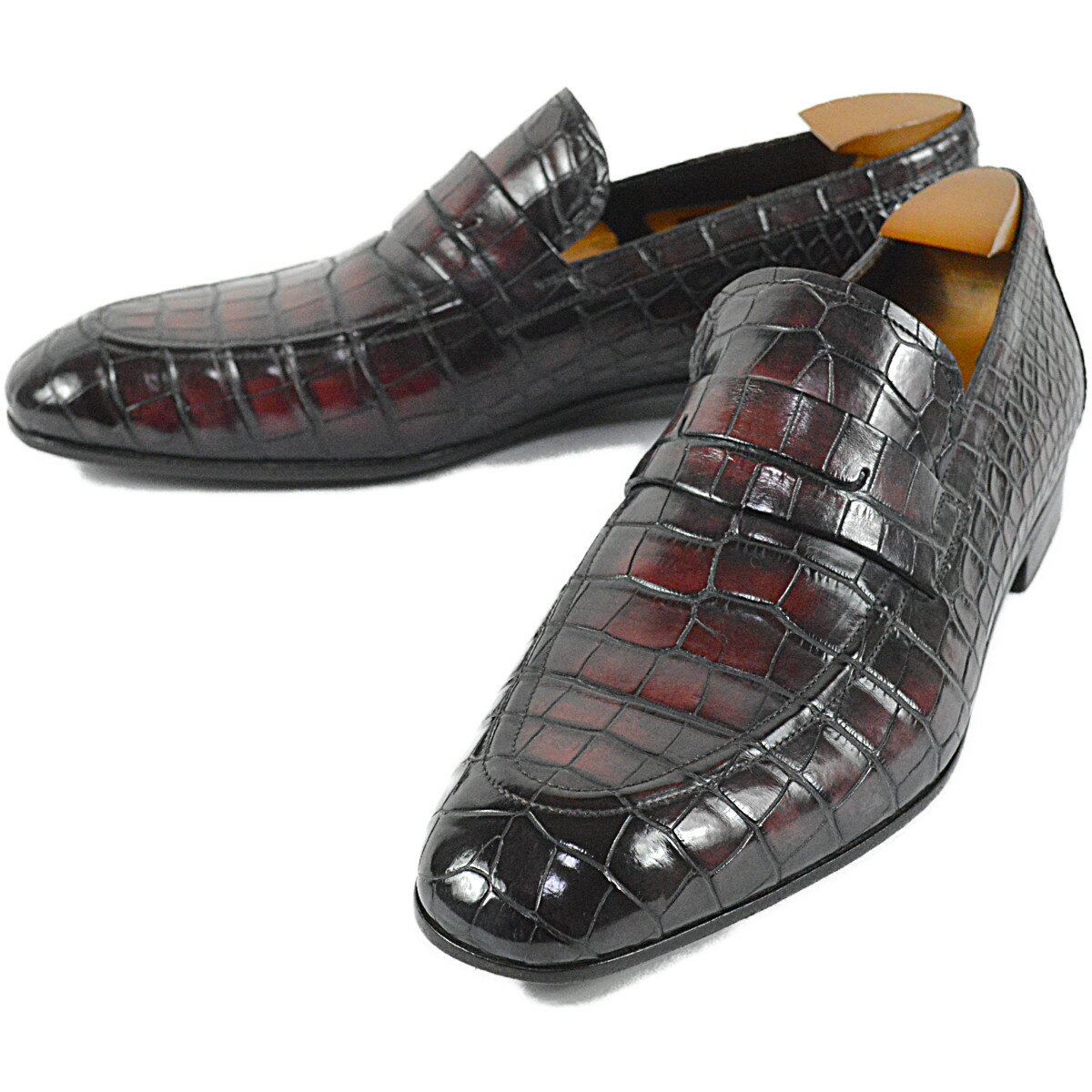 ベルルッティ 美品 究極の逸品 幻 定価158万円 ロレンツォ リミニ アリゲーター クロコダイル メンズ ローファー シューズ 2018ランウェイコレクション...