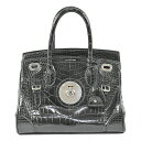 ラルフローレン 超希少 豪華 クロコダイル メンズ リッキーバッグ スモール トートバッグ 黒 S金具 RALPH LAUREN【中古】【RCP】