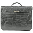 エルメス 未使用品 超希少 クロコダイル ポロサス マット ケリーデペッシュ ビジネスバッグ ブリーフケース S金具 黒 2020年 Y刻印 HERMES【中古...