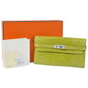 エルメス 超美品 超希少 ケリー ロング 長財布 最上級 クロコダイル ポロサス 純正 ダイヤモンド 2.58ct 750WG金具 A刻印 ケリー ウォレット ...