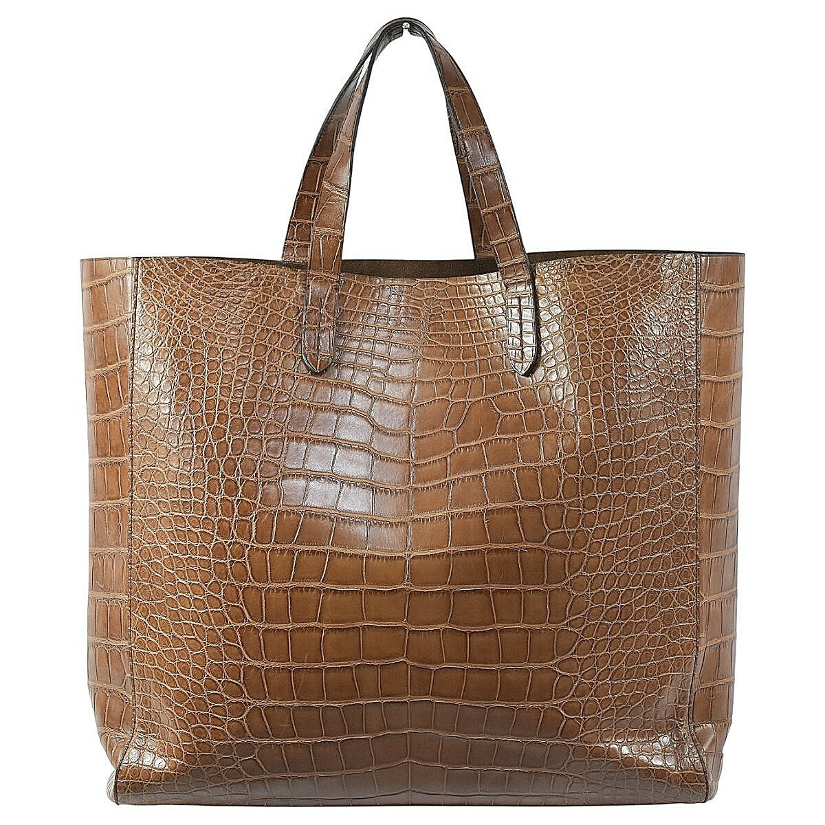 ラルフローレン 超希少 豪華 クロコダイル アリゲーター メンズ 大判トートバッグ ブラウン イタリア製 RALPH LAUREN Purple Label【中古】【RCP】