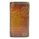 ベルルッティ 美しい ゴールデンパティーヌ スクリット カリグラフィ エベネ レザー ロングウォレット 小銭入れ付 メンズ長財布 BERLUTI【中古】【RCP】(4)