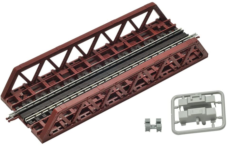 ポニートラス鉄橋は左右のトラスをつなぐ上横構が無く主にスパンの短い小規模の橋梁に使用されます。 床に直に置いて遊べる鉄橋です (橋脚不要)。 付属の橋梁台座の取付けで橋脚上でも使用可能。 レール同士は簡単確実な接続。 製品は単線ですが複数の組み合わせで複線以上に拡張できます。 トラス部分は別売りのワイドトラムレールS70-WTかS140-WTに取り付け可能。 トラス部分は別売りのバスコレ走行システム道路パーツ。 S70に取り付け可能。 鉄橋床部分の横に別売りのワイドトラムレールやバスコレ走行システム道路を接続可能。 別売りのコンクリートアーチ橋付属の手すりが取り付け可能。 ファイントラックレール採用。 メーカー希望小売価格はメーカーサイトに基づいて掲載しています 詳細はメーカーにお問い合わせください。 店頭・他ネット販売もしておりますので、万が一売り切れの場合は、お取り寄せ後の発送となりますが、 メーカー在庫欠品の場合は誠に恐れ入りますが、キャンセルとさせて頂きますのでご容赦くださいますようお願い申し上げます。 月曜日は定休日の為、メールの受発信・発送等はお休みを頂きます。