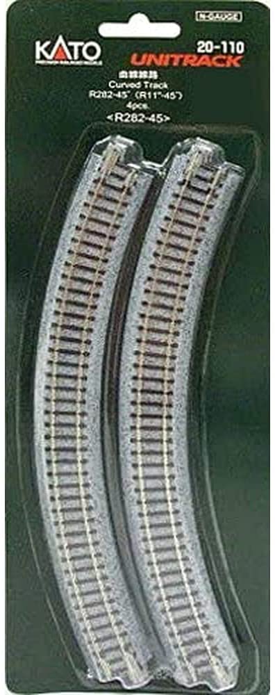 【送料無料】KATO Nゲージ 曲線線路 R282-45° 4本入 #20-110