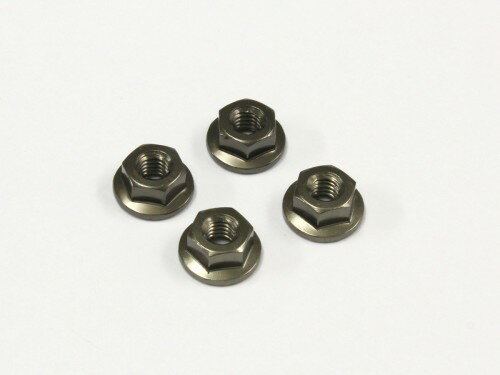 送料無料 [取寄] 京商 ナット(M4x4.5)フランジ (アルミ/ガンメタ/4入) #1-N4045FA-GM
