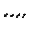 【送料無料】RC-ART ジュラルミン Φ4.3ピロボール(4個)L=4mm×N=3mm ブラック #WP-0043