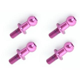 【送料無料】RC-ART ジュラルミンφ4.8ピロボール (4個) L=6mm×N=6mm パープル #WP-0093