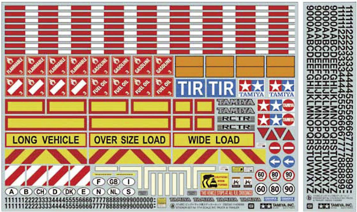 タミヤ 1/14RCビッグトラック用ステッカーセット #TROP-34