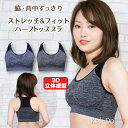 【メール便送料無料】ハーフトップ ブラ 脇・背中すっきり ストレッチ&フィット 通勤 通学 スポーツブラ ヨガ フィットネス ナイトブラ