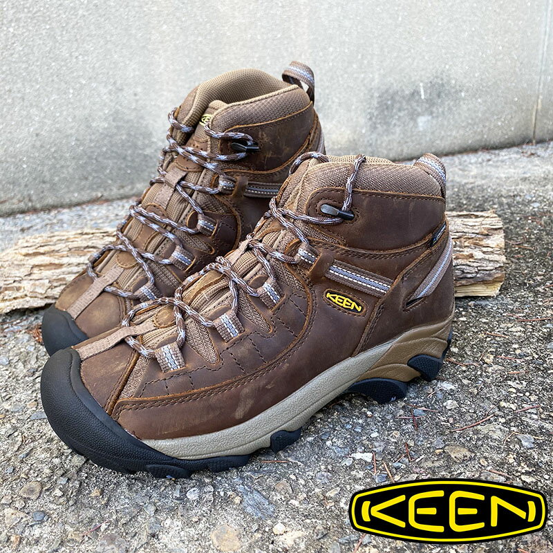 楽天KOBE FOOT CLUBレディース キーン ハイキングシューズ【KEEN】TARGHEE 2 MID WP SLATE BLACK/FLINTSTONE 1004114 ターギー ツー ミッド ウォータープルーフ 防水 ミッドカット ミドルカット アウトドア ハイキング ウォーキング トレッキングシューズ カジュアル ブラウン 茶色