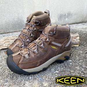 レディース キーン ハイキングシューズ【KEEN】TARGHEE 2 MID WP SLATE BLACK/FLINTSTONE 1004114 ターギー ツー ミッド ウォータープルーフ 防水 ミッドカット ミドルカット アウトドア ハイキング ウォーキング トレッキングシューズ カジュアル ブラウン 茶色