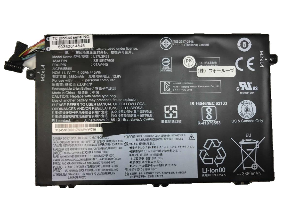 【純正】Thinkpad e595 20nf000kcd 11.1V 45Wh lenovo ノート PC ノートパソコン 純正 交換バッテリー 1