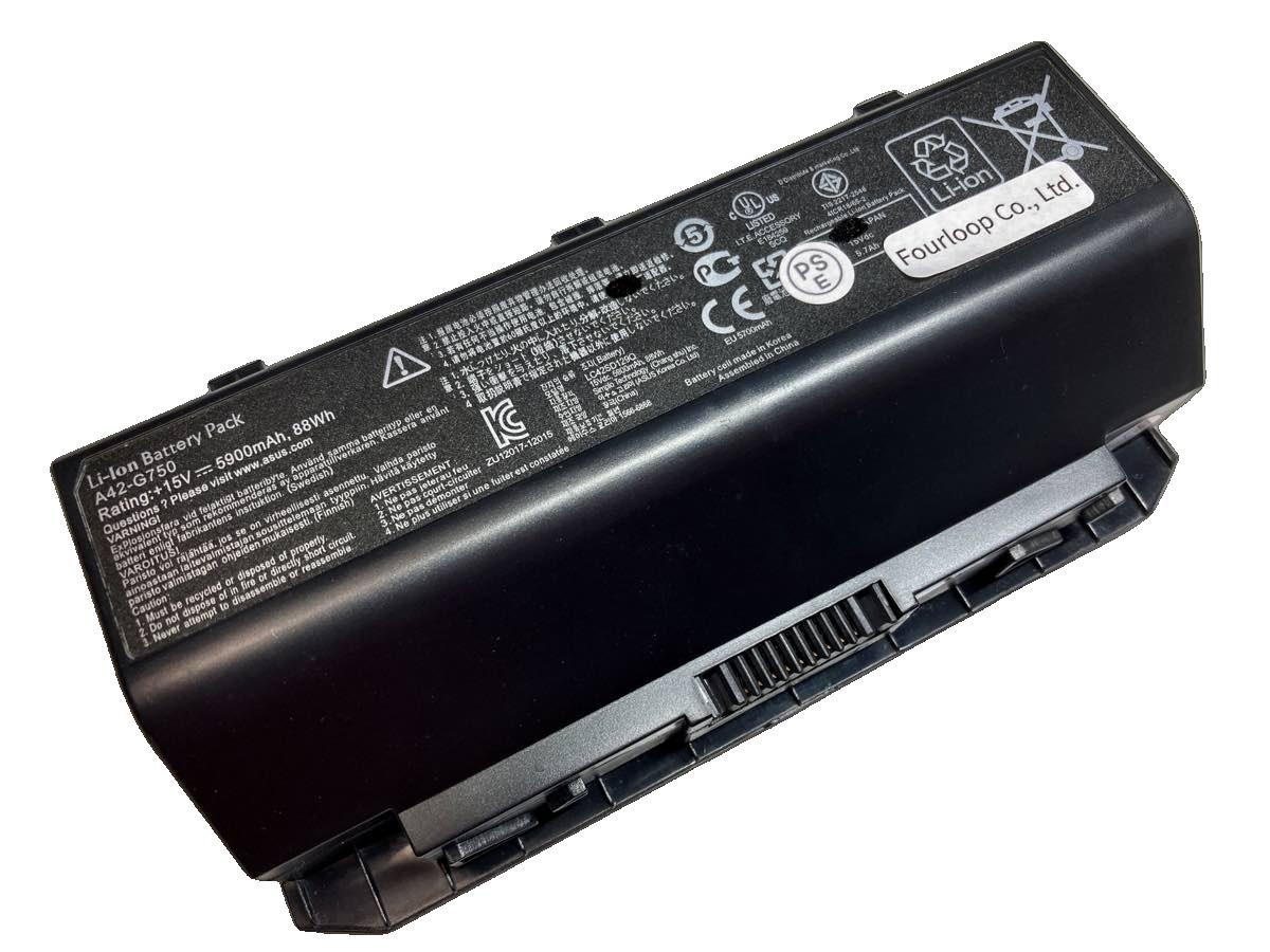 互換品｜高品質・お手頃価格のノートPC用バッテリー ■ 商品仕様 商品名G750js-t4031h 15V 78Wh asus ノート PC パソコン 互換 バッテリー 電池 電圧15V 容量5200mAh (78Wh) タイプリチウムイオン 対応機種Asus g750js-t4031h 色黒 種別互換品 保証期間3ヶ月保証 届出事業者名株式会社フォーループ PSマークの種類丸型PSE ■ 互換バッテリーを選ぶ理由 コストパフォーマンス ― 純正品と比べてお求めやすい価格で、同等の性能を発揮 幅広い対応機種 ― 廃番になった純正品の代替としても安心してご利用可能 安心の品質管理 ― PSE表示済み、厳しい品質基準をクリアした製品のみをお届け ■ 配送について 配送：佐川急便（全品送料無料） 発送：こちらの商品は海外から取り寄せるため、入荷までに2～3週間前後かかります。 ■ ご注文前にご確認ください 会社概要、お買い物ガイドは事前了解事項となりますので、ご注文前に必ずお読みください。 適合にご不安がある場合は、当店にてお調べいたしますので、ぜひお気軽にお問い合わせください。 お使いのバッテリーの型番が確認できる画像を添付いただけますと、確実なご案内が可能です。 お問い合わせはこちら