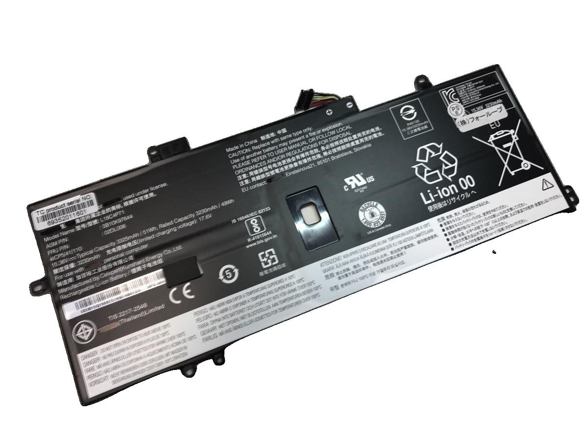 純正品｜安全・安心のノートPC用バッテリー ■ 商品仕様 商品名Thinkpad x1 yoga 2019 15.4V 51Wh lenovo ノート PC パソコン 純正 バッテリー 電池 電圧15.4V 容量3312mAh (51Wh) タイプリチウムイオン 対応機種Lenovo thinkpad x1 yoga 2019 色黒 種別純正品 保証期間3ヶ月保証 届出事業者名株式会社フォーループ PSマークの種類丸型PSE ■ 純正バッテリーを選ぶ理由 長寿命 — 高品質セルを使用しているため、サイクル寿命が長く、長期安定使用が可能 高い適合性 — 互換性トラブルがほとんどなく、安心して使用できる 優れた安全性 — 発火・膨張などのリスクが低く、安全に使い続けられる ■ 配送について 配送：佐川急便（全品送料無料） 発送：1〜2営業日で発送いたします。 在庫：残りわずか（ご注文のタイミングにより在庫切れとなる場合がございます。欠品時は2〜3週間程度でのお取り寄せとなります） ■ ご注文前にご確認ください 会社概要、お買い物ガイドは事前了解事項となりますので、ご注文前に必ずお読みください。 適合にご不安がある場合は、当店にてお調べいたしますので、ぜひお気軽にお問い合わせください。 お使いのバッテリーの型番が確認できる画像を添付いただけますと、確実なご案内が可能です。 お問い合わせはこちら