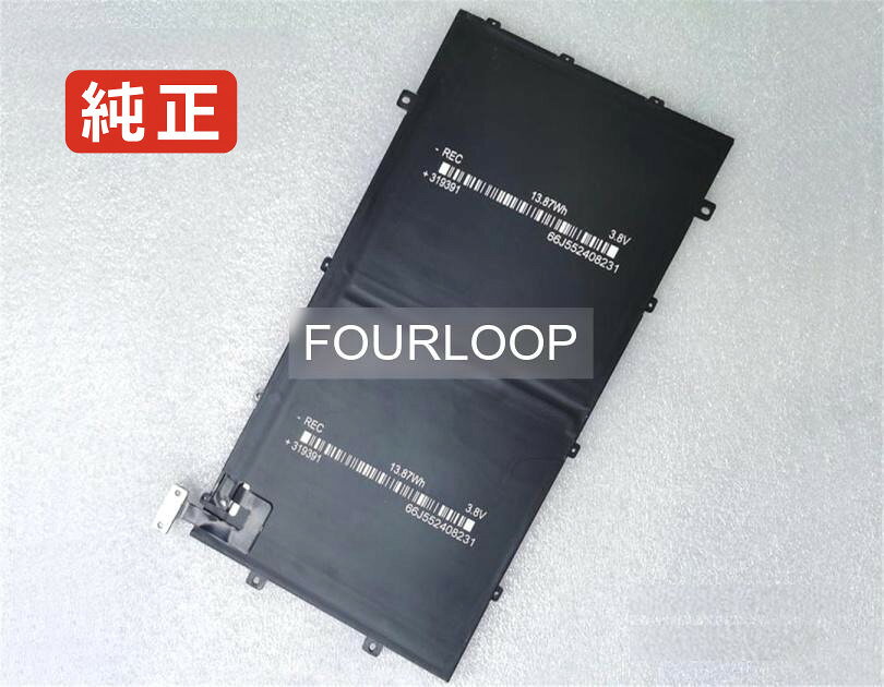 純正品｜安全・安心のノートPC用バッテリー ■ 商品仕様 商品名66j552408231 3.8V 13.87Wh microsoft ノート PC パソコン 純正 バッテリー 電池 電圧3.8V 容量3600mAh (13.87Wh) タイプリチウムポリマー 対応機種Microsoft 66j552408231 色黒 種別純正品 保証期間3ヶ月保証 届出事業者名株式会社フォーループ PSマークの種類丸型PSE ■ 純正バッテリーを選ぶ理由 長寿命 ― 高品質セルを使用しているため、サイクル寿命が長く、長期安定使用が可能 高い適合性 ― 互換性トラブルがほとんどなく、安心して使用できる 優れた安全性 ― 発火・膨張などのリスクが低く、安全に使い続けられる ■ 配送について 配送：佐川急便（全品送料無料） 発送：こちらの商品は海外から取り寄せるため、入荷までに2～3週間前後かかります。 ■ ご注文前にご確認ください 会社概要、お買い物ガイドは事前了解事項となりますので、ご注文前に必ずお読みください。 適合にご不安がある場合は、当店にてお調べいたしますので、ぜひお気軽にお問い合わせください。 お使いのバッテリーの型番が確認できる画像を添付いただけますと、確実なご案内が可能です。 お問い合わせはこちら