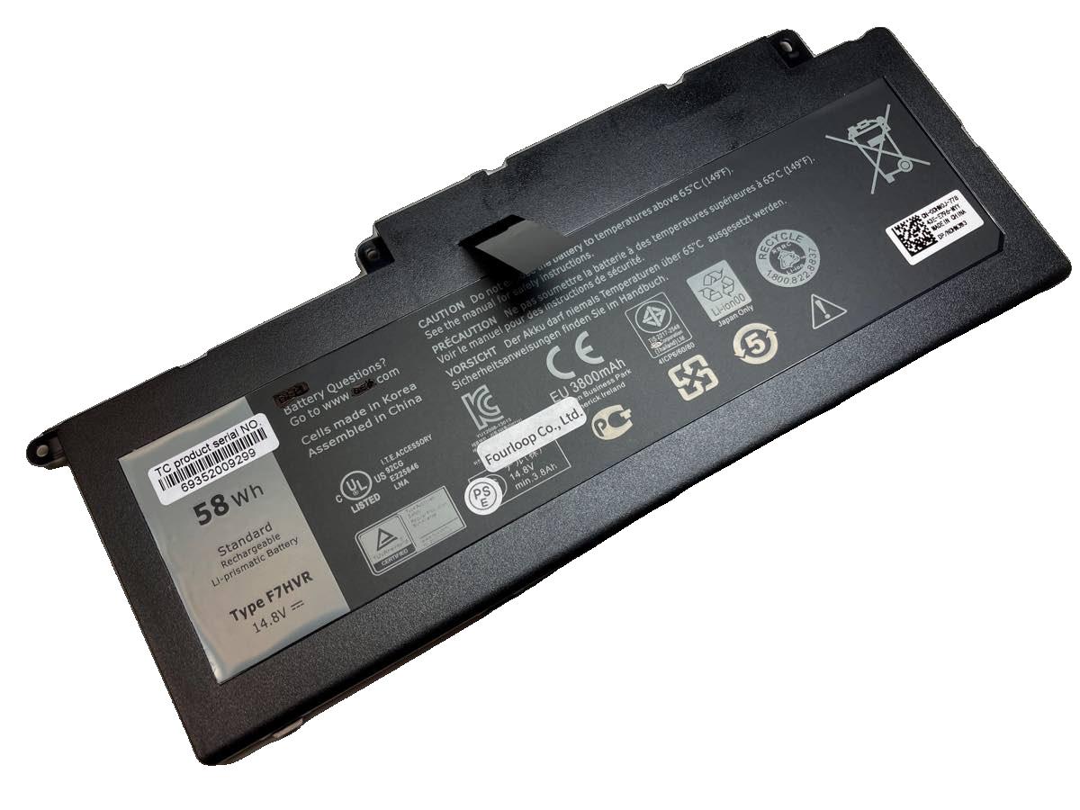 【純正】Inspiron n7437 series 14.8V 58Wh dell デル ノートパソコン 交換バッテリー リチウムイオン 充電池