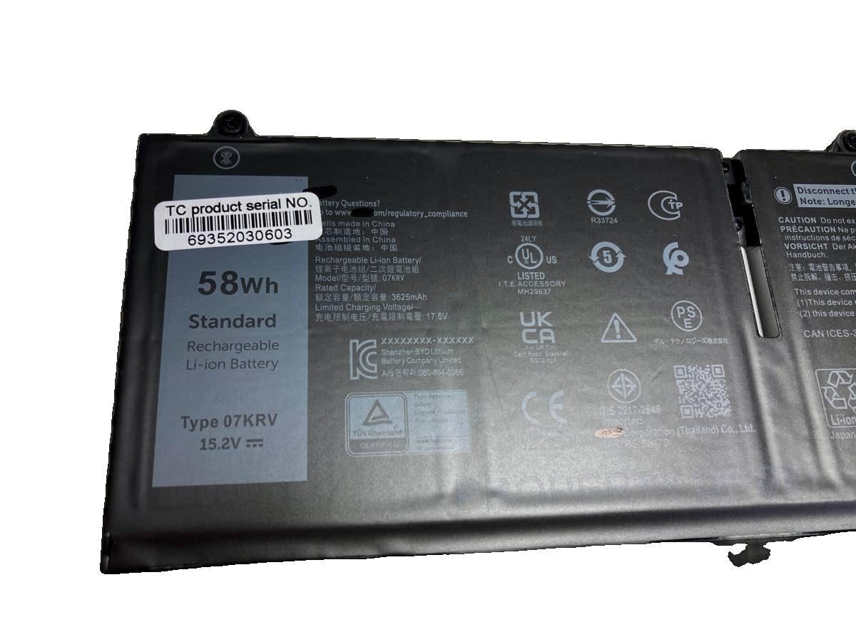 【純正】8p81k 15.2V 58Wh dell ノート PC ノートパソコン 純正 バッテリー 電池