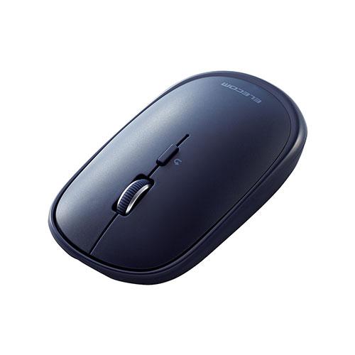 エレコム マウス/Bluetooth/4ボタン/薄型/充電式/3台同時接続/ブルー M-TM15BBBU