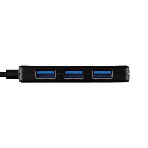 エレコム USB ハブ USB3.1 Gen1 バスパワー 超薄型 ケーブル長10cm ブラック U3H-CA4004BBK