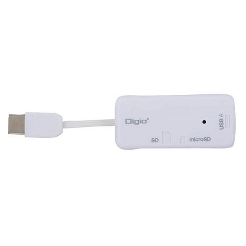 ナカバヤシ 変換アダプタ機能付USB2.0 Type-C SD・microSDカードリーダー・ライター ホワイト CRW-CSD90W