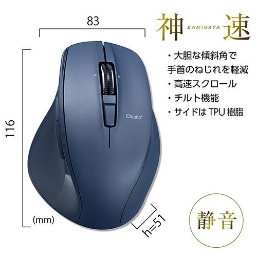 サンワサプライ 静音BluetoothブルーLEDマウス SLIMO （充電式） MA-BBS310NV