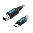 【5本セット】 VENTION USB 2.0 C Male to B Male 2Aケーブル 0.5m ブラック CQ-8296X5(2)