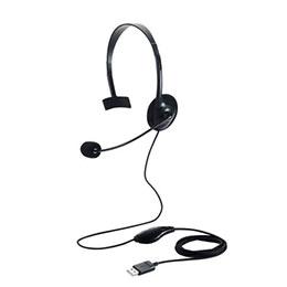 エレコム 片耳小型有線オーバーヘッドセット USB-Aプラグ ブラック HS-HP14MUBK